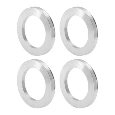 Imagem de INFINAUTO Anéis centralizados no cubo da roda do carro OD 100,1 mm para ID 68,1 mm eixo central de rodas amortecedores Hubrings liga de alumínio tom prata durável
