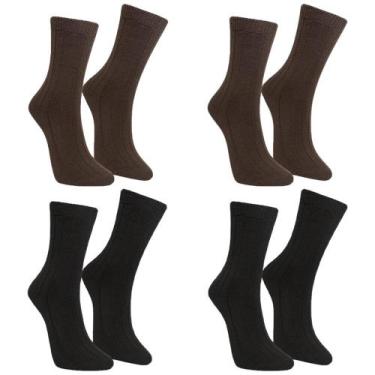 Imagem de Kit 4 Pares De Meias Selene Inverno Feminina, Marrom, Preto