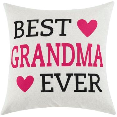 Imagem de MADIZZ Grandma Gifts Best Grandma Ever Capas de almofada 45 x 45 cm, Dia das Mães, aniversário, Natal, Dia de Ação de Graças, presentes para avó
