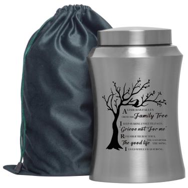 Imagem de XIIGRA Urna Decorativa de Cremação para Cinzas Humanas Grandes Até 220 Libras de Grande Memória Urna Funerária Decorativa para Cinzas Femininas Masculinas (Árvore de Superfície Inoxidável)