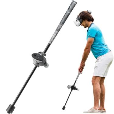 Imagem de VR Golf Club Handle Attachment Compatible with Meta Quest 3S/ 3, 2 and Quest Pro - Aluminium Golf Club Handle for Golf +, Adjustable Weighted VR Golf Simulator Grip for Golf+ 90 Degree Keep Tracking
