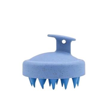 Imagem de Escova de silicone para xampu, pente para massagem no couro cabeludo, limpa bem o couro cabeludo, escova de massagem corporal, escova de banho, ferramenta de cabeleireiro para salão de beleza (01 azul
