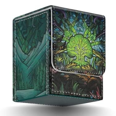 Imagem de TCGUARD Caixa de baralho para cartão MTG comporta mais de 100 cartas de manga única com jogos de cartas colecionáveis TCG Yugioh etc. (verde claro)