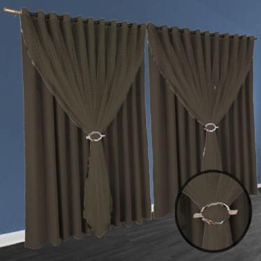 Imagem de cortina blackout Fiori corta luz 8,00 x 2,80 voal branco - Bravin Cort