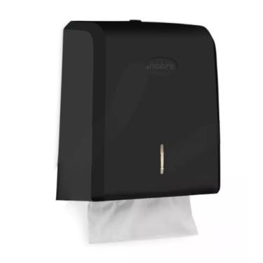 Imagem de Toalheiro Dispenser Suporte Porta Papel Toalha Preto Folhas