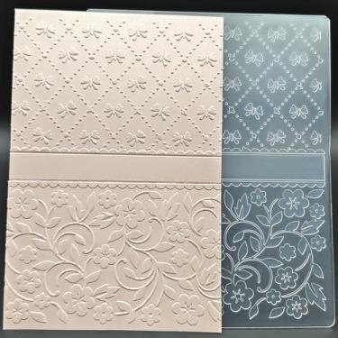 Imagem de Pasta de plástico em relevo, 12 x 14 cm, papel de fundo de cartão de luxo, artesanato, impressões texturizadas de plástico para fazer cartões, scrapbooking