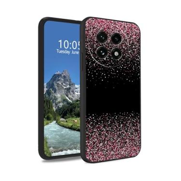 Imagem de DIGTIALL Capa de TPU para OnePlus 13 Slim Black Soft TPU Silicone à prova de choque antiderrapante Capa protetora adequada para mulheres e homens para OnePlus 13, rosa preto glitter