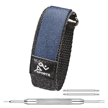 Imagem de Pulseira de relógio ALPINE esportiva de tecido de nylon ajustável para relógio de 22 mm – à prova d'água e de secagem rápida para mulheres e homens – compatível com pulseiras regulares e inteligentes