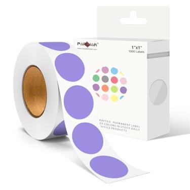 Imagem de PARLAIM Adesivos redondos de ponto de código de cor de 2,5 cm, etiqueta de pontos de inventário de lavanda, etiquetas adesivas circulares para escritório doméstico - 1000 por caixa dispensadora