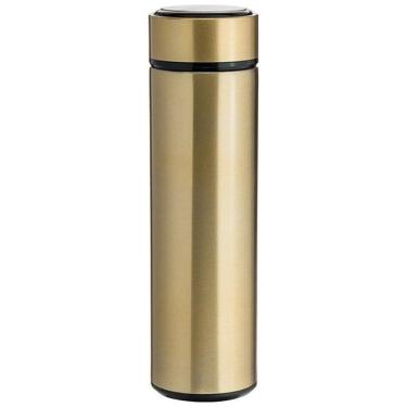 Imagem de Garrafa Térmica Inteligente Medidor Temperatura Inox Dourada