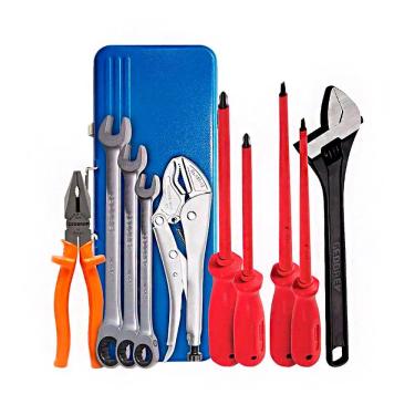 Imagem de Jogo de Ferramentas, Alicates e Chaves com Estojo Metálico 10 Peças - Gedore 088633