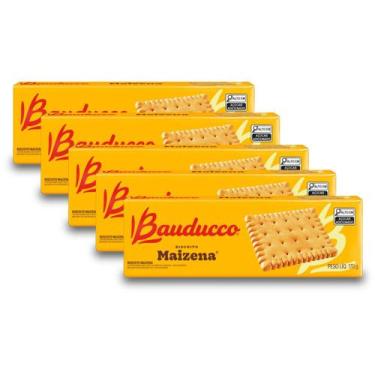 Imagem de Bolacha Maizena Bauducco Kit 5 Pacotes de 170g
