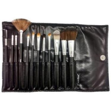Imagem de Kit com 12 pincéis para maquiagem macrilan kp1-2e