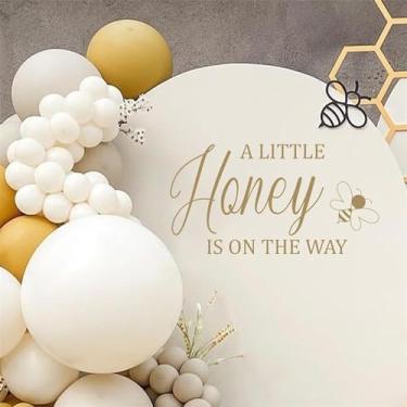 Imagem de Yeysynana Um Pouco De Mel Está A Caminho, Decoração Festa Chá Bebê, Decalque Boas-Vindas Para Revelação Do Sexo Adesivos Parede Menina Ou Menino, Sinal Cenário Bebê