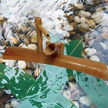 Imagem de Kit de fonte de bambu com bomba, fonte solar de madeira natural, com painel solar, filtro de água, tubo de água, para aquário de peixes, jardim, micro paisagem, decoração de circulação de água