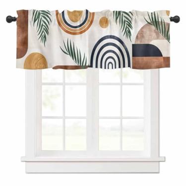 Imagem de Cortinas Boêmia para Janelas Cortinas Boêmia Linhas Folhas Curtas Rod Pocket Tratamento de Janela para Cozinha, Sala de Estar, Quarto, Banheiro, Café, Decoração 1 Painel 137 x 45 cm