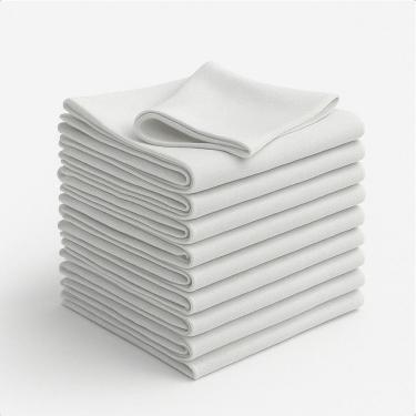 Imagem de Kit 15 Panos de Prato Grande Branco Liso Santa Margarida SM08