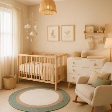Imagem de Tapete quarto do bebe de croche tapete infantil safari bege - Crochê L