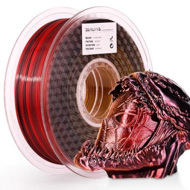 Imagem de SUMLAND Filamento PLA 1,75 mm, filamento de impressora 3D filamento de seda PLA tricolor preto vermelho dourado filamento de impressão 3D 1,75 mm +/-0,02 mm, 1 KG/2,2 lb