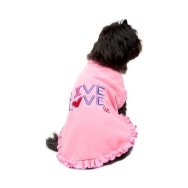Imagem de Vestido Live Love para Cachorro e Gato Pet - Bichinho Chic, Rosa, 2