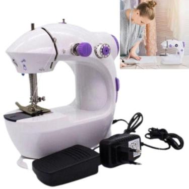 Imagem de Mini Máquina De Costura Doméstica Costura Simples Branca - Lippin