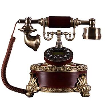 Imagem de Telefone com fio com viva-voz/telefones decorativos vintage, telefone fixo/telefone antigo