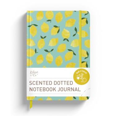 Imagem de Rileys & Co Caderno de diário pontilhado, caderno de capa dura com grade de pontos, diário de papel grosso, diário motivacional, 20 x 15 cm, para notas - (Lemon)