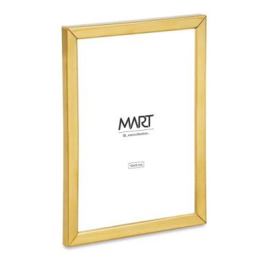 Imagem de Porta-retratos dourado liso em metal e vidro - 15x20 - MART