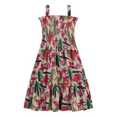 Imagem de GUESS Vestido popeline sem mangas ecológico para meninas, Jardim floral botânico, 14 Anos