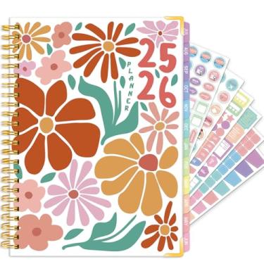 Imagem de GuassLee Planner 2025-2026 diário, semanal e mensal - Agenda Estética de julho de 2025 a junho de 2026, livro de planejamento de agenda estética de 16,5 x 21,3 cm com bolso traseiro, adesivos, abas