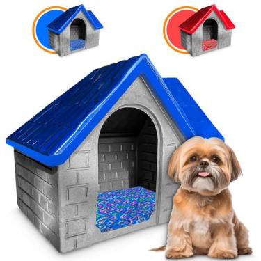 Imagem de Casinha Casa Plástica Cachorro Bangalo Número 3 + Colchão - Rafa Pet, 