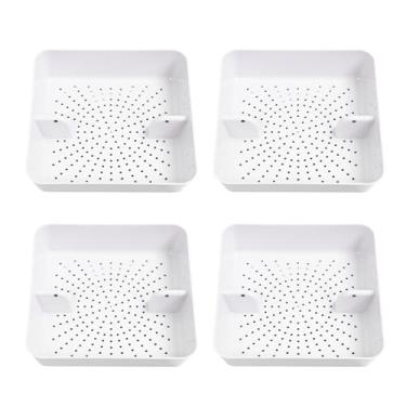 Imagem de Leyso Filtro De Drenagem Pia Piso Plástico Abs Fs-Pb, 4 Peças, Tampa Cesto Encaixe, Captura Partículas Alimentos Para Restaurantes/Bares/Bufês, Cabe Em Furos 8-1/2"