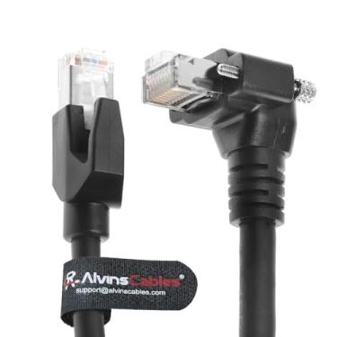 Imagem de Alvin's Cables Cabo GigE Vision Vertical RJ45 Parafuso Bloqueio Industrial Cabo Ethernet Blindado CAT6a High-Flex Drag-Chain, Compatível com Câmera Cognex Keyence Basler Hikvision 5 m Ângulo Baixo