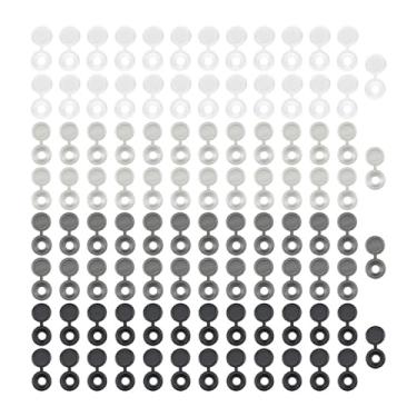 Imagem de KAIYUEMAOYI 100 peças de tampas de parafuso articuladas, tampas de parafuso resistentes, multiuso, de pressão, arruelas, dobráveis