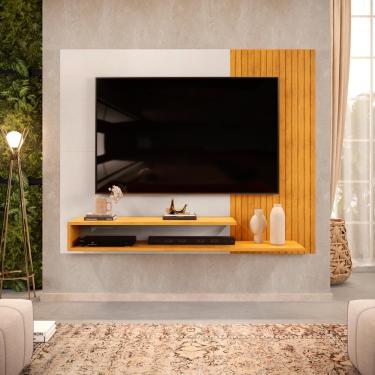 Imagem de Painel para TV até 50 Polegadas Ripado com Nichos Dj Móveis Nando Cedro Bali