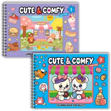 Imagem de 2 Livros Colorir Capa Dura 80 Páginas Desenhos Caderno Adulto Infantil