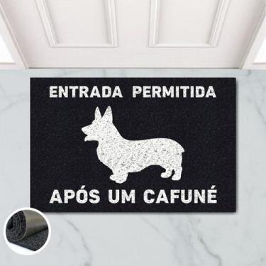 Imagem de Tapete Capacho Entrada Cafuné Corgi 60x40 Cachoro Pet Rainha - Megatap