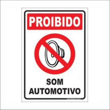 Imagem de Placa de Aviso / Sinalização - Proibido Som Altomotivo (25x20cm) - PA0