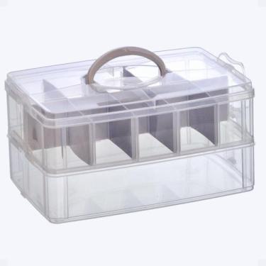 Imagem de Maleta Com 2 Bandejas 1 Com 10 Divisórias E 1 Sem Divisória - Plástico