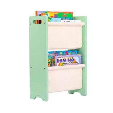 Imagem de Rack Guarda Brinquedos Livros E Jogos Montessori Verde - Curumim Kidsr