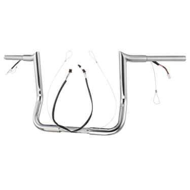 Imagem de Prewired Guidão Street Glide De 12" Pré-Cabeado, Ganchos Fat Ape De 1,25" Para Harley Street Glide/Electra Glide/Ultra Limited 2014-2023, Fio Can-Bus Pré-Cabeado E Linha De Guia, Barra De Macaco Mea
