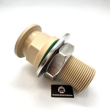 Imagem de Flange KF25 de anteparo de passagem de placa de base PEEK isolada de 2,5 cm, serve para abertura ou orifício da câmara de vácuo de diâmetro interno de 2,5 cm (corpo principal PEEK, arruela e porca