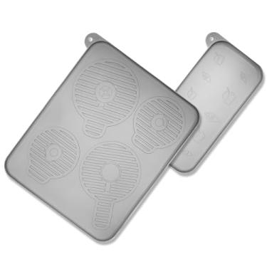 Imagem de Tapete de silicone para máquina de sorvete Ninja Swirl série NC700, conjunto de 2 almofadas de silicone para acessórios de máquina de creme Ninja Soft Serve e recipientes de creame, cinza