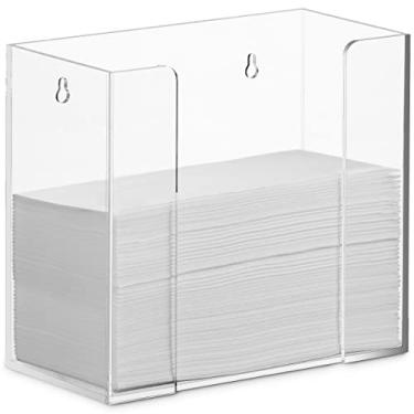 Imagem de BloominGoods Suporte de parede de acrílico transparente ou suporte de guardanapo de bancada (20 cm de altura) – Porta-guardanapos para toalha de hóspedes para banheiro ou cozinha – dispensador de papel toalha para penteadeira ou mesa