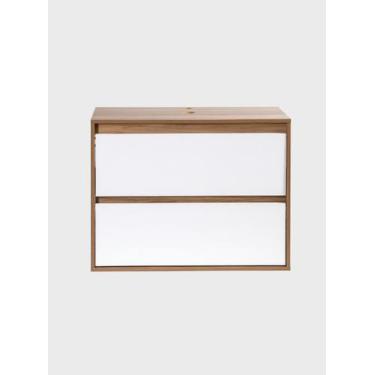 Imagem de Gabinete para Banheiro 80cm Mdf Dubai - On Móveis, Freijo