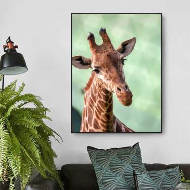 Imagem de Quadro Canvas Decorativo para Sala Savana Africana Girafa 42x30 - LUGG