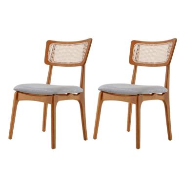 Imagem de Conjunto 2 Cadeiras em Madeira Maciça Ravena Luna / Imbuia Natural