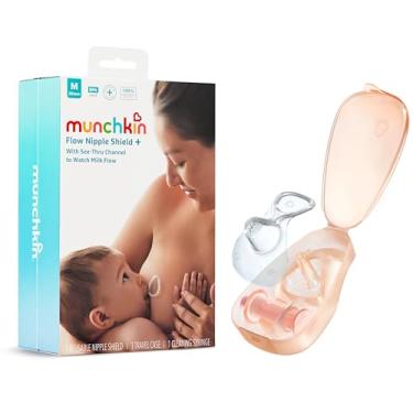 Imagem de Munchkin Protetor de mamilo Flow + com canal transparente para observar o fluxo de leite - Enfermeira com confiança e atenda aos seus objetivos de amamentação, silicone - 20 mm