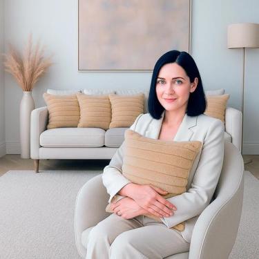 Imagem de Almofada Decorativa Para Sofá, Cama de Pelúcia Luxo Soft Wave Latte 45