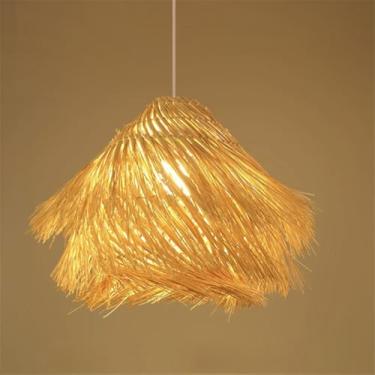 Imagem de OUFULA Contemporary Vine Art Weaving Pendant Lamp LED FashionCriatividade Restaurant Bar Counter Cafe Bar Homestay Tea Room Decoração Light (E D40CM)